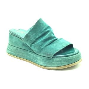 A.S. 98 Leather Suede Platform Slides Size: US 11/ EU 41